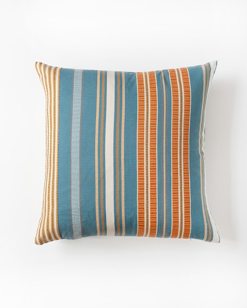 The Mungo Sahara Stripe Cushion Cover in Oasis colourway