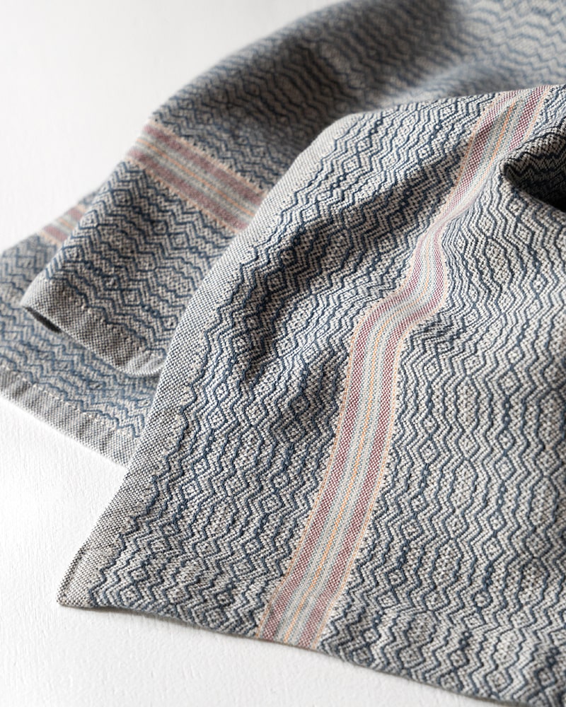 The Mungo Boma Cloth in Cardamom. Pure cotton kitchen cloths woven at the Mungo Mill