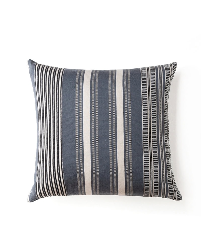 Product View of The Mungo Sahara Stripe Cushion Cover in Storm Cloud