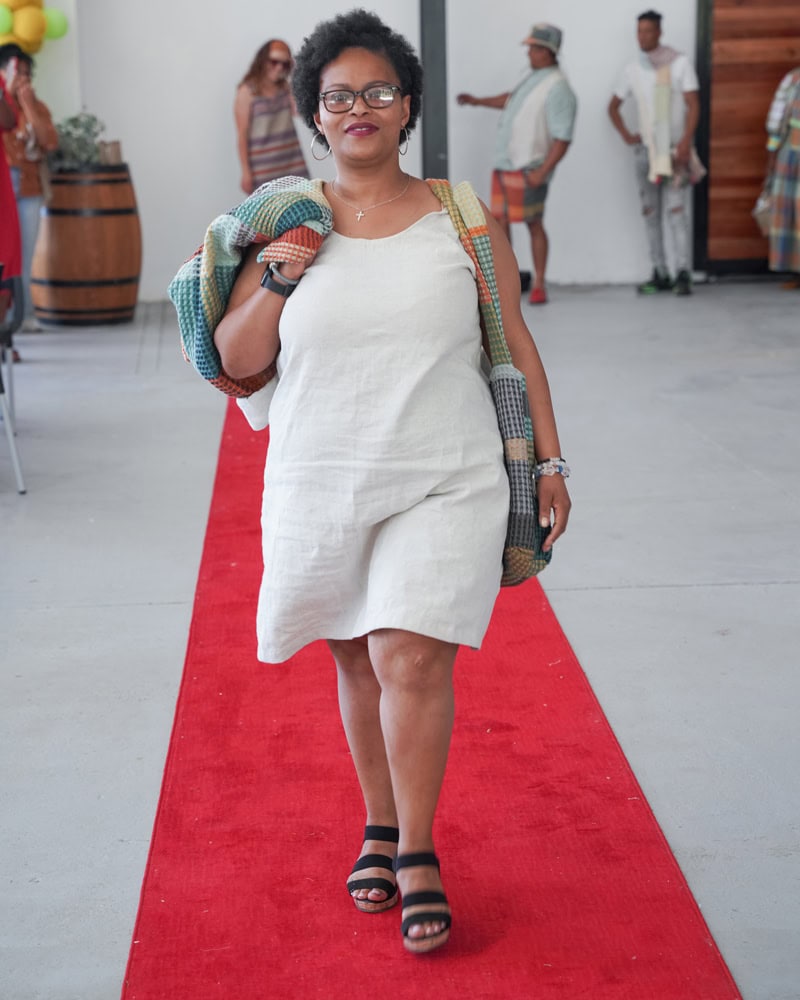 Janelle's design "Die Vrou, modelled by Chanel