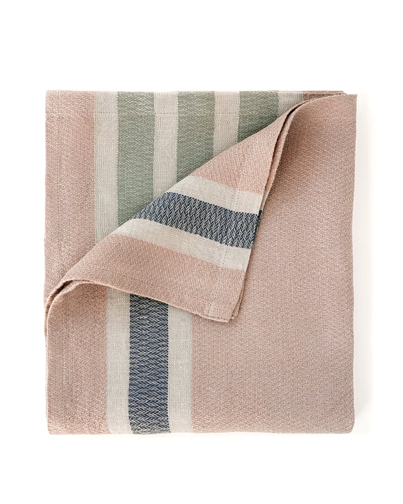 The Flax Towel, shown here in the Blossom colourway.