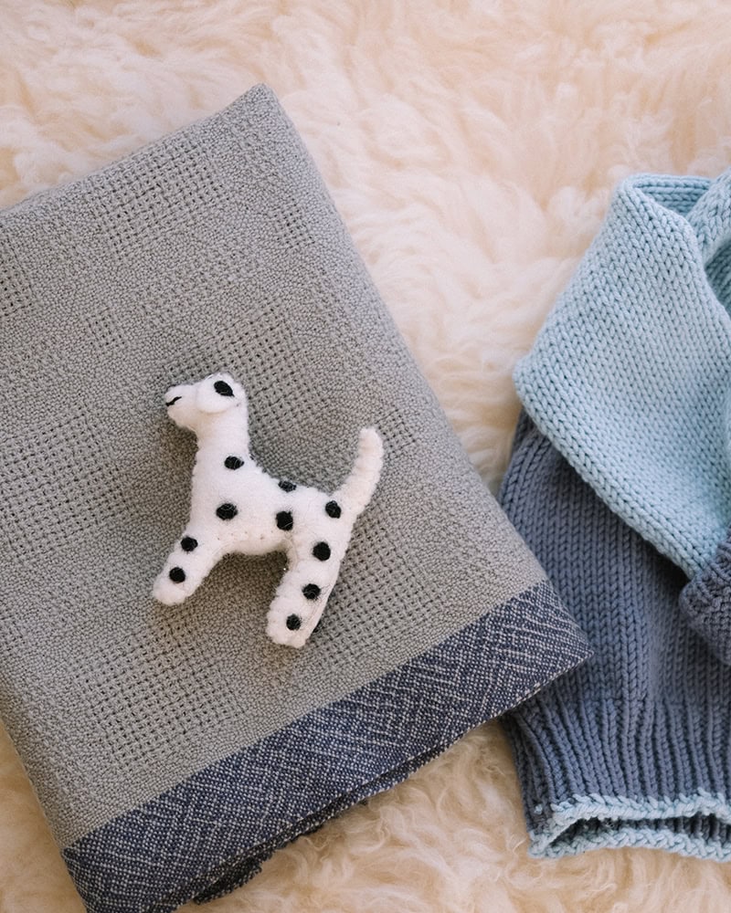 Mungo Wool Baby Blanket in the Cloudy Colourway