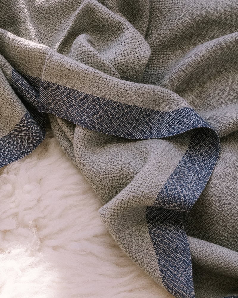 Mungo Wool Baby Blanket in the Cloudy Colourway