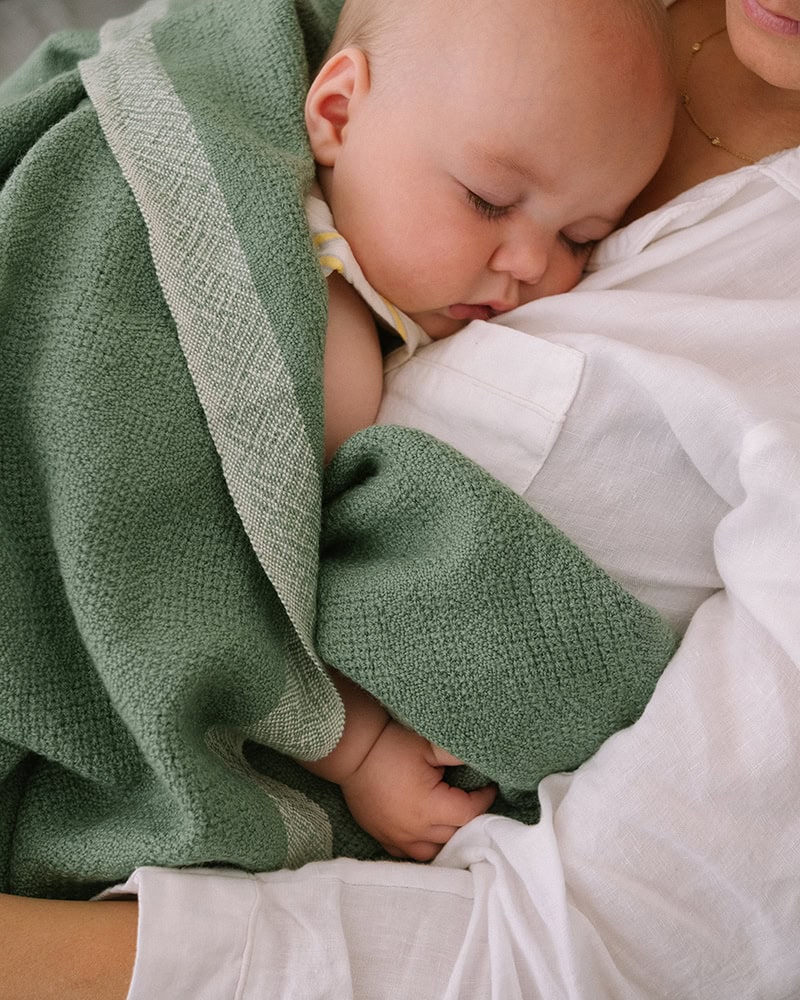 Mungo Wool Baby Blanket in the Jungle Colourway