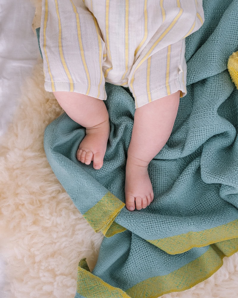 Mungo Wool Baby Blanket in the Skye Colourway
