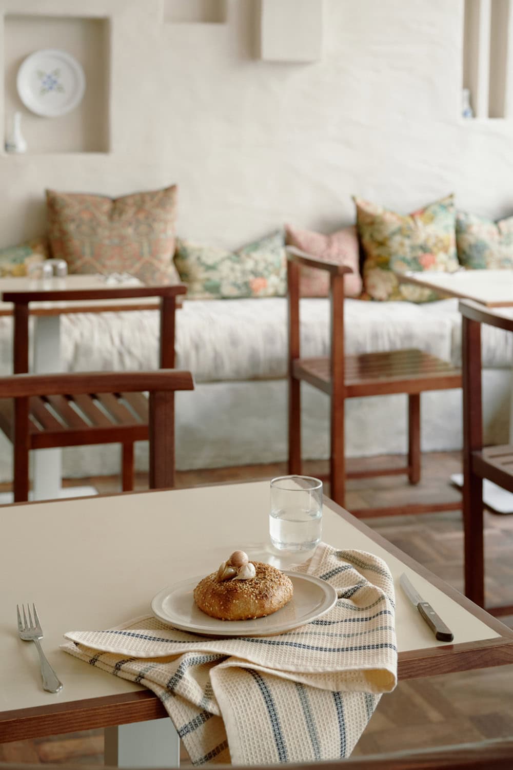 Ouzeri restaurant with a Mungo Natural Cotton Waffle Weave tea towel.